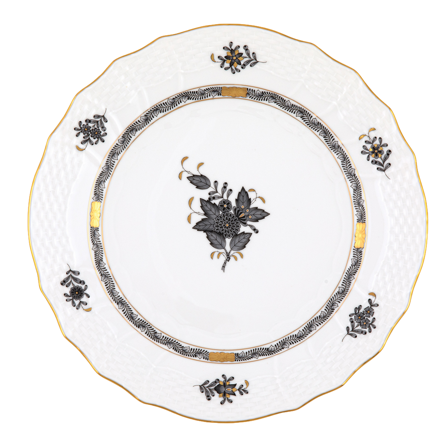 Herend Chinese Bouquet Black Service Plate | 11in