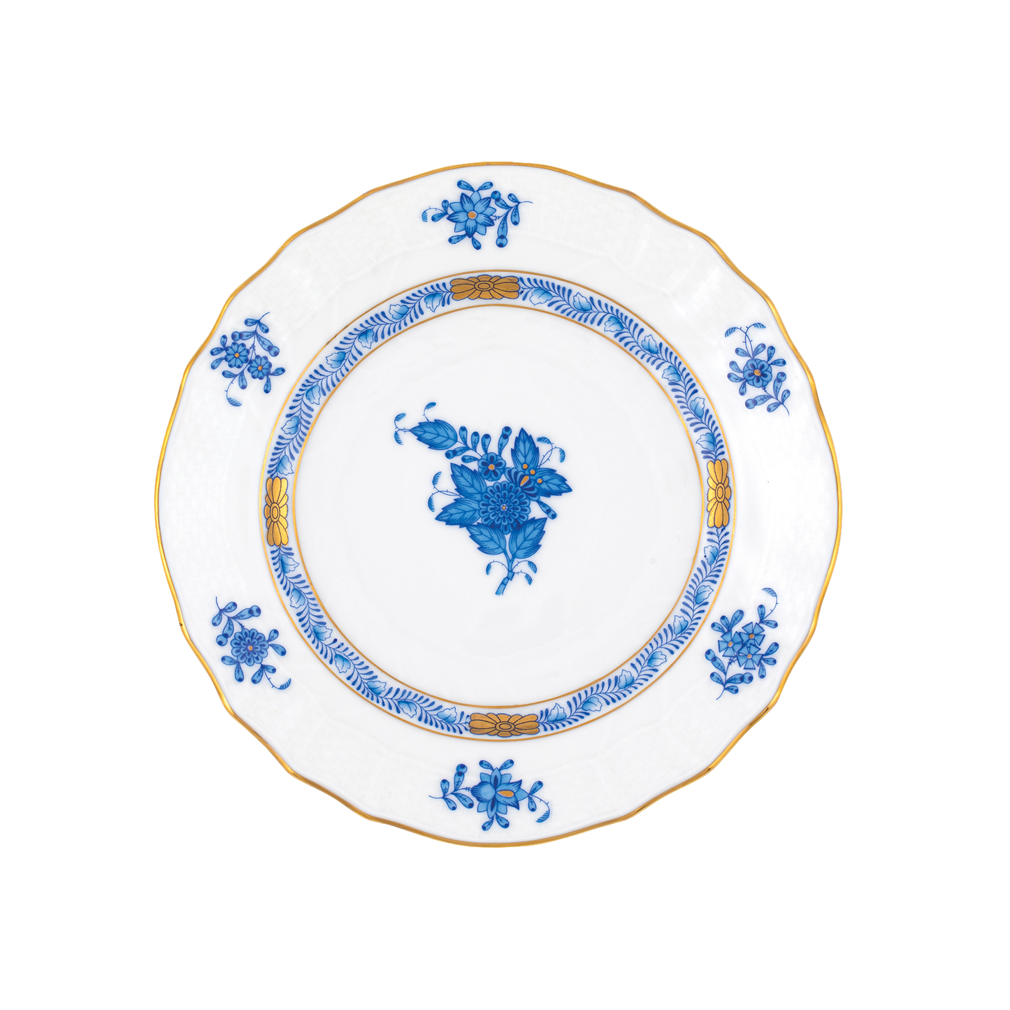 Herend Chinese Bouquet Blue Bread + Butter Plate | 6in