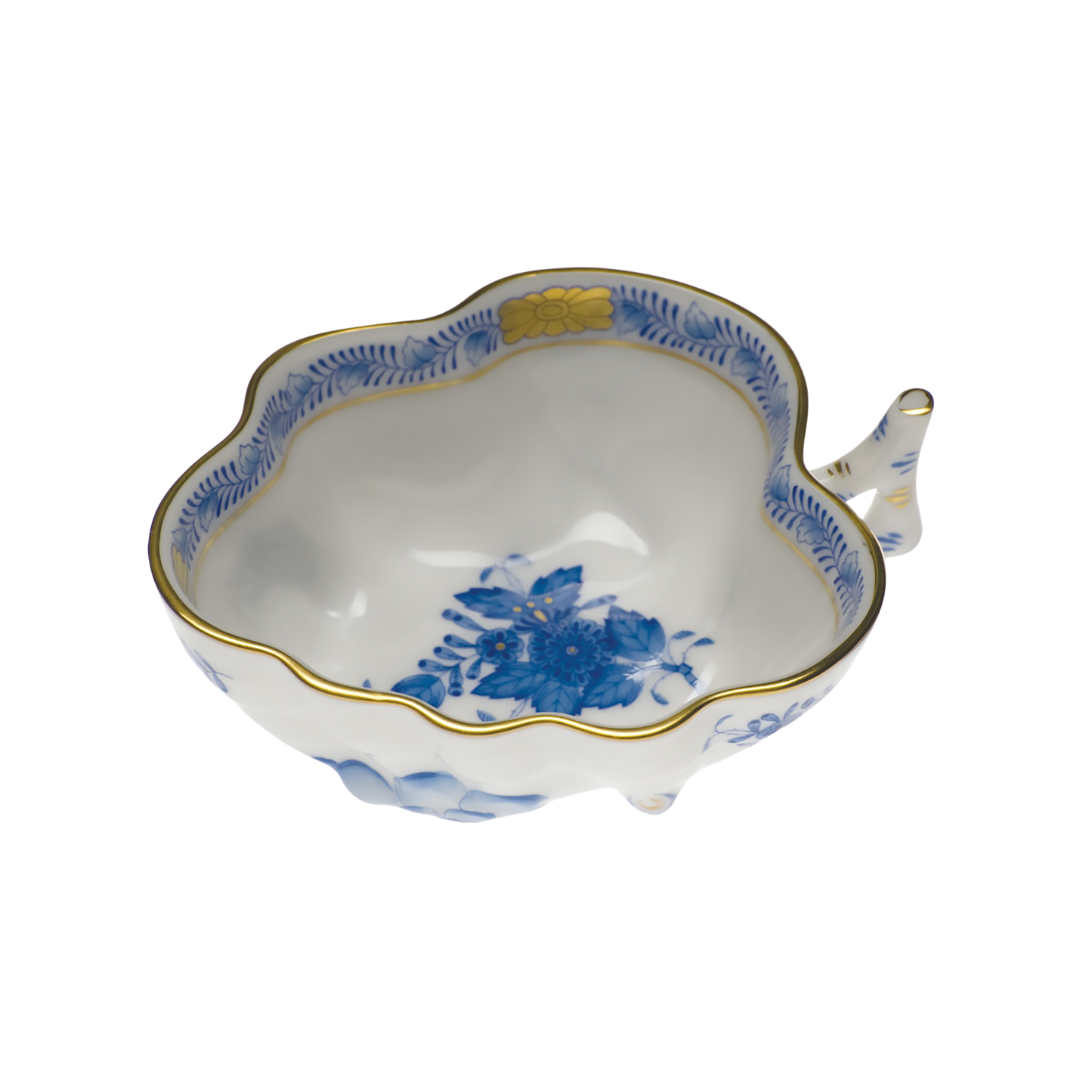 Herend Chinese Bouquet Blue Deep Leaf Dish | 4x3in