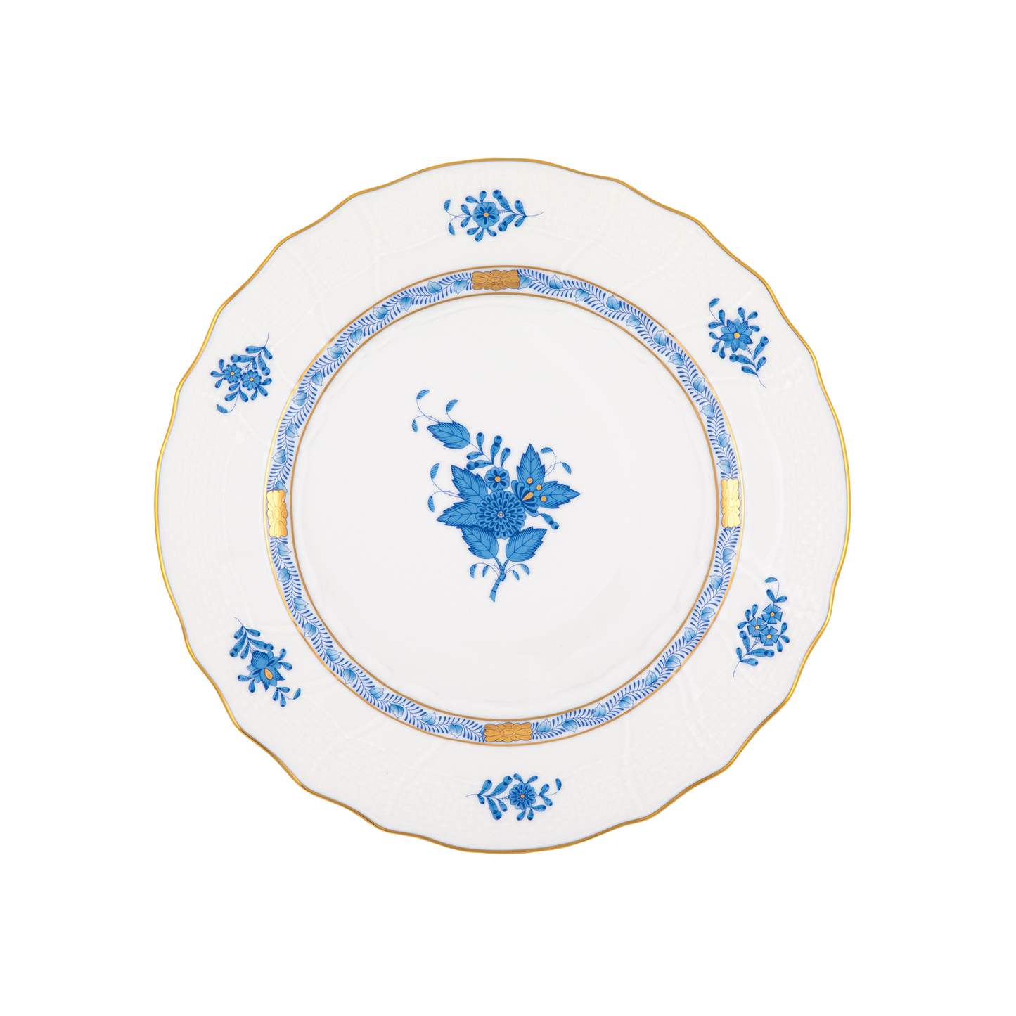 Herend Chinese Bouquet Blue Dinner Plate | 10.5in