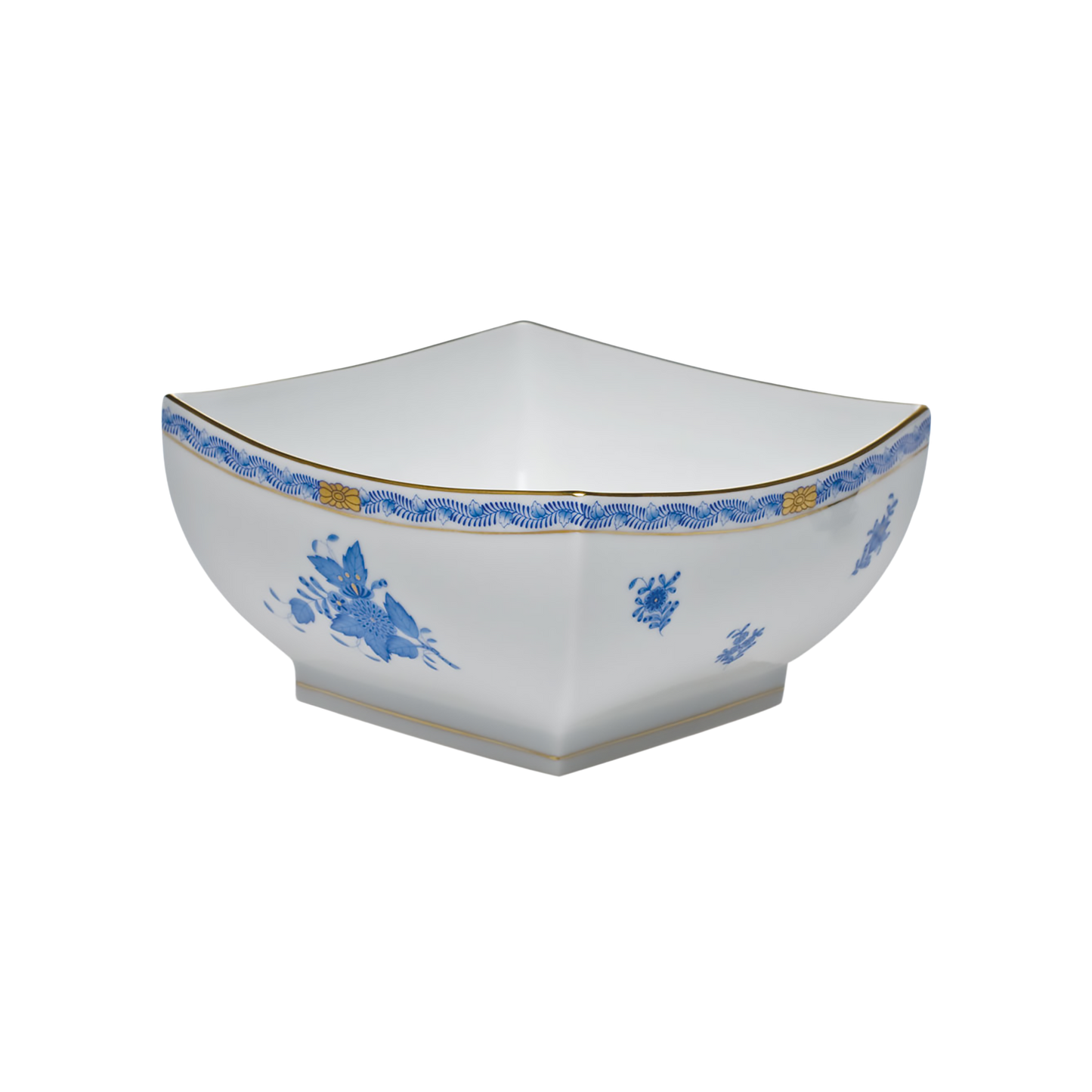 Herend Chinese Bouquet Blue Large Square Bowl | 8x4in