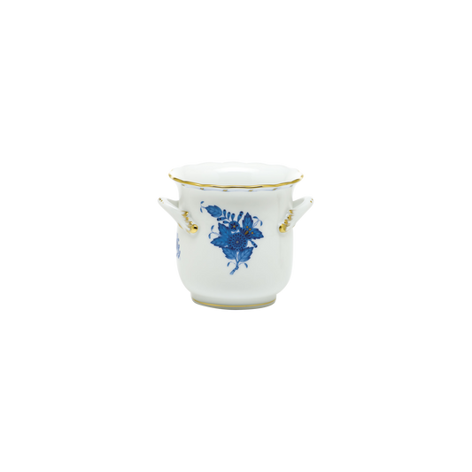 Herend Chinese Bouquet Blue Mini Cachepot with Handles | 4.75x3.75in