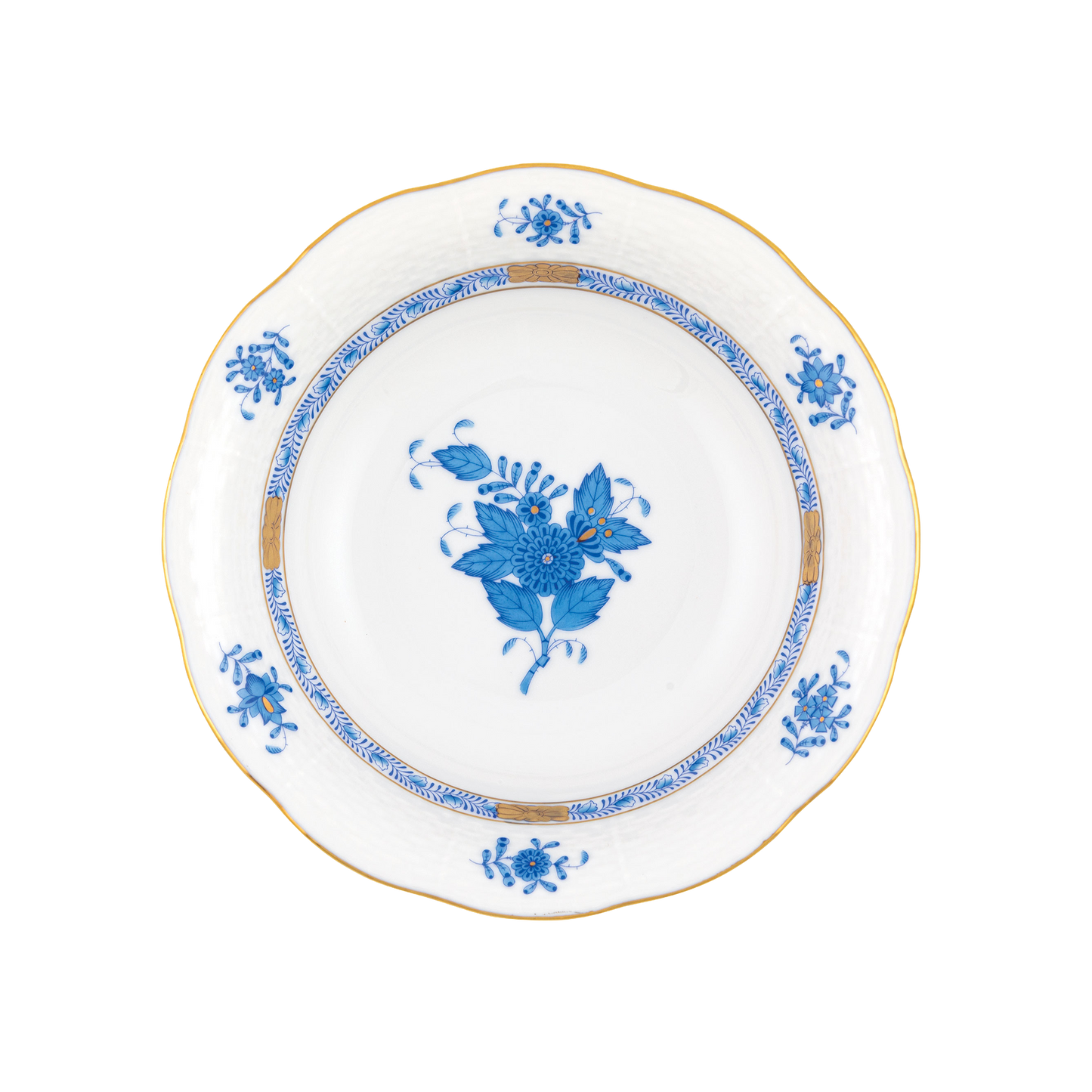 Herend Chinese Bouquet Blue Oatmeal Bowl | 6.5in