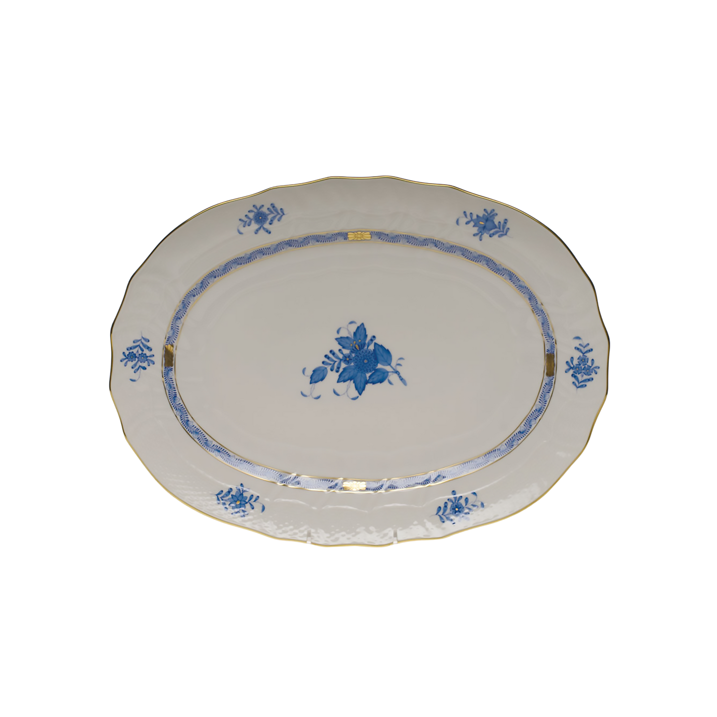 Herend Chinese Bouquet Blue Platter | 15x11.5in