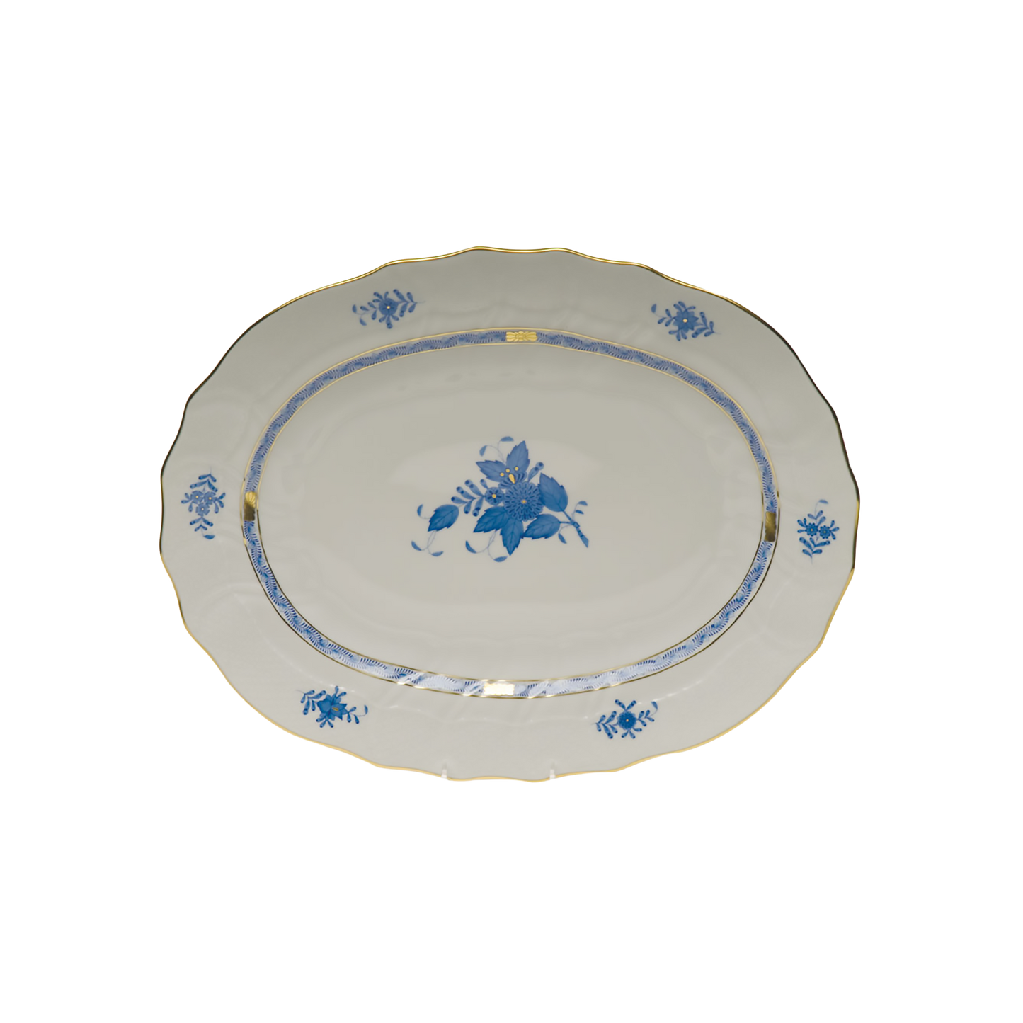 Herend Chinese Bouquet Blue Platter | 17x12.5in