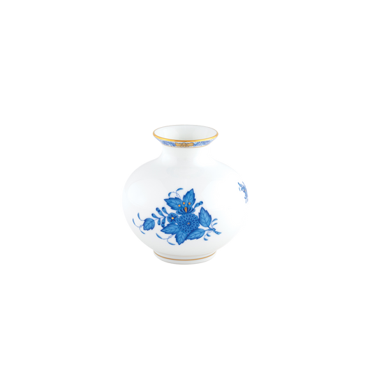 Herend Chinese Bouquet Blue Round Vase | 4.5x4.5in