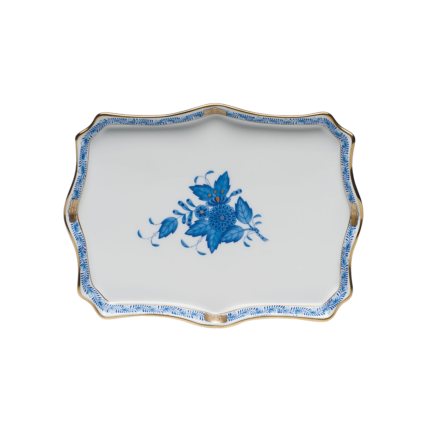 Herend Chinese Bouquet Blue Small Tray | 7.5x5.5in