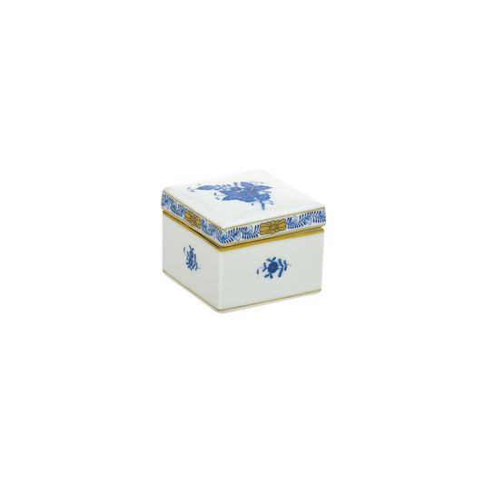 Herend Chinese Bouquet Blue Square Box | 2.25x2in