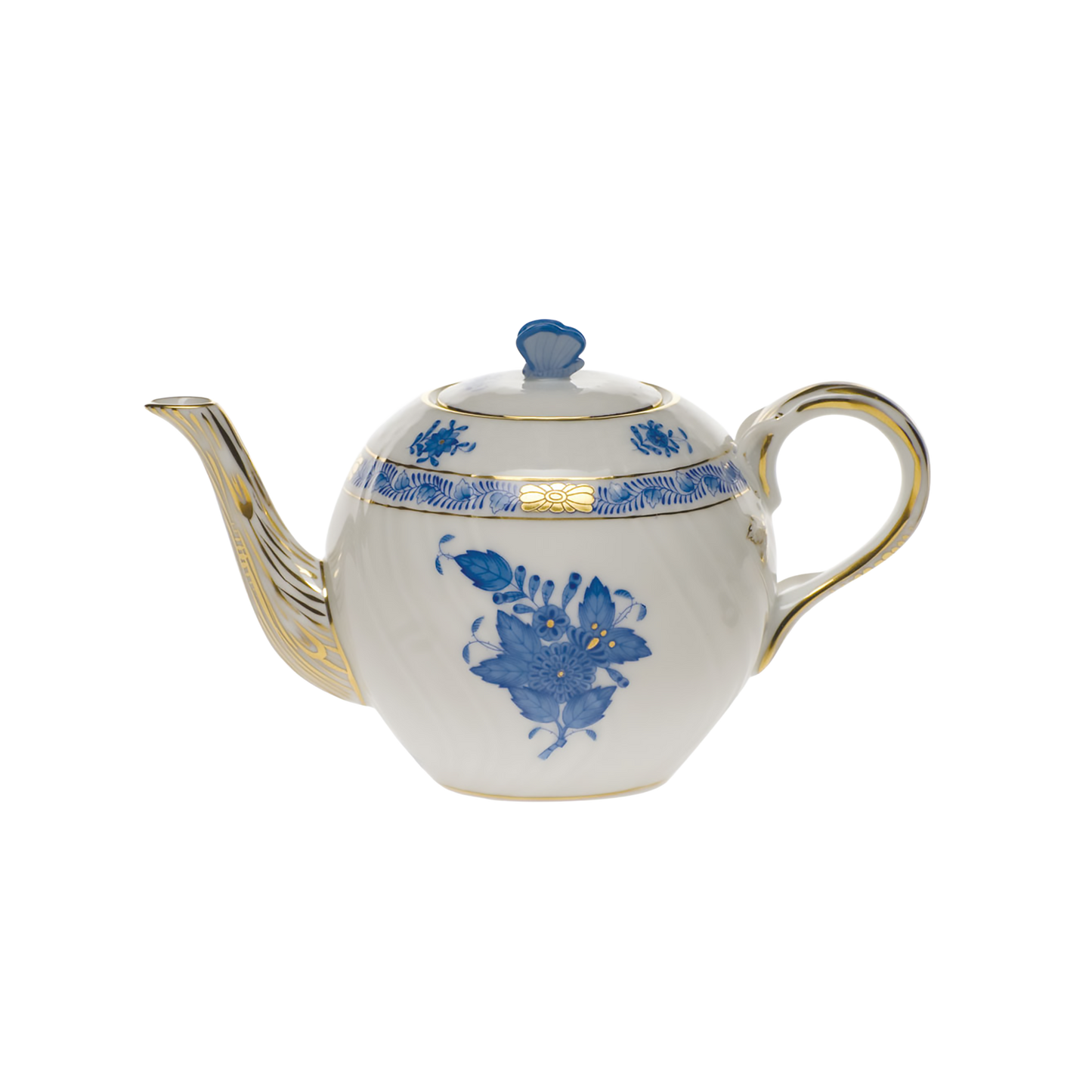 Herend Chinese Bouquet Blue Tea Pot with Butterfly | 12oz