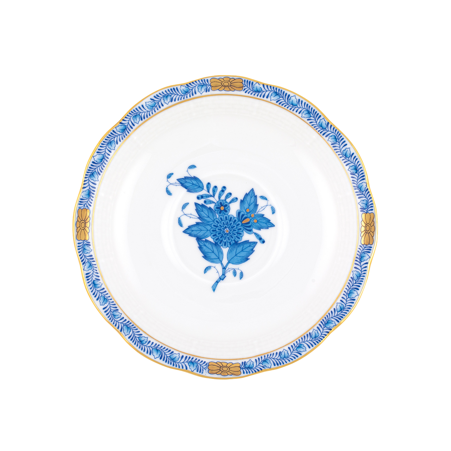Herend Chinese Bouquet Blue Tea Saucer | 6in