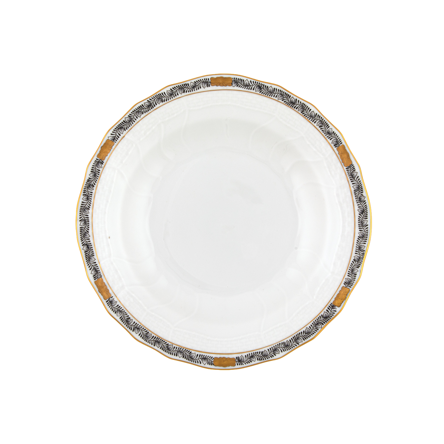 Herend Chinese Bouquet Garland Black Dessert Plate | 8.25in