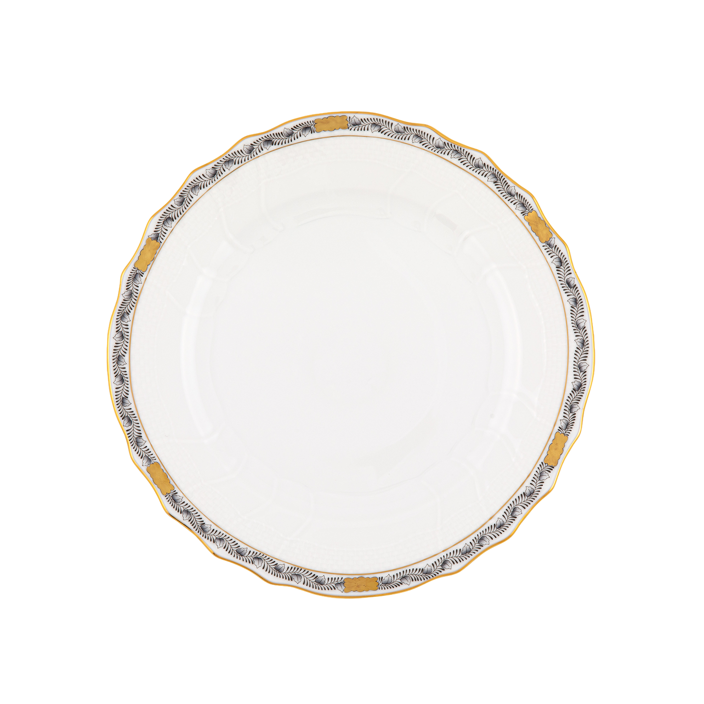 Herend Chinese Bouquet Garland Black Dinner Plate | 10.5in