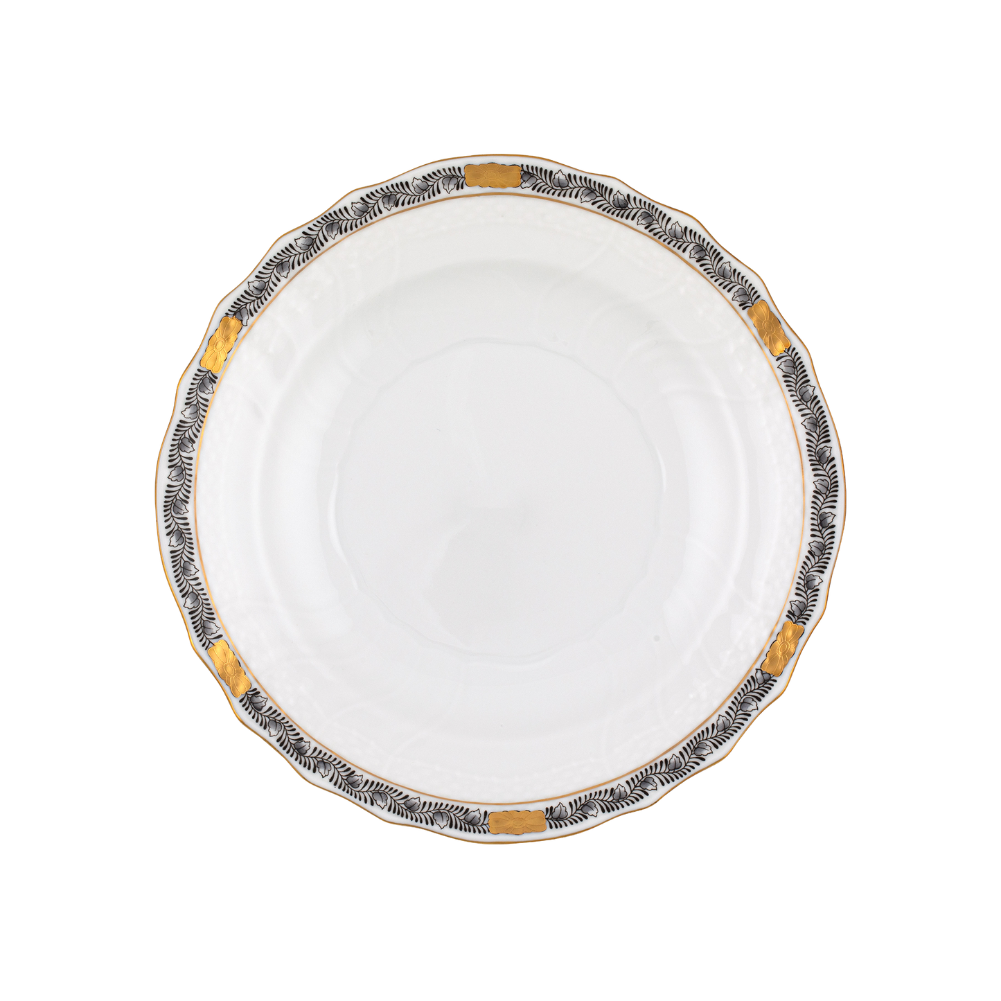 Herend Chinese Bouquet Garland Black Salad Plate | 7.5in