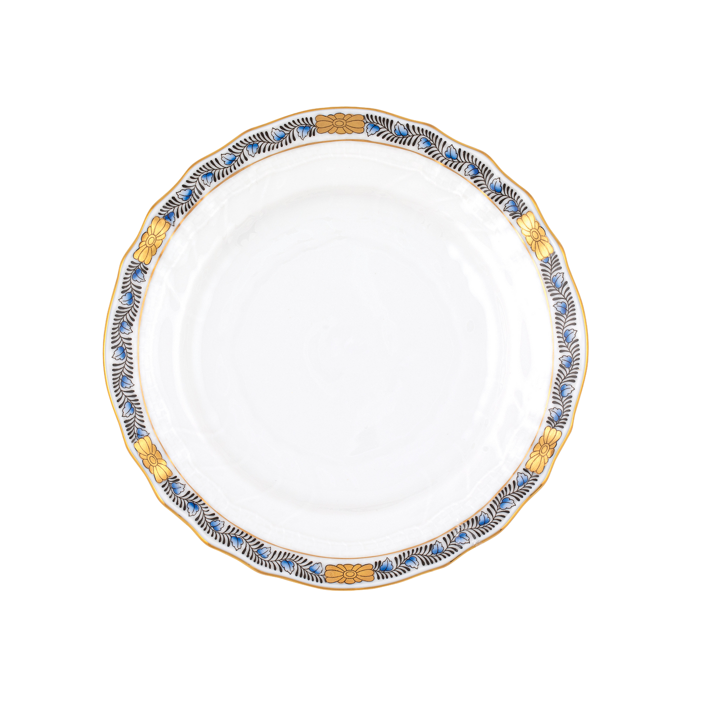 Herend Chinese Bouquet Garland Black Sapphire Bread + Butter Plate | 6in