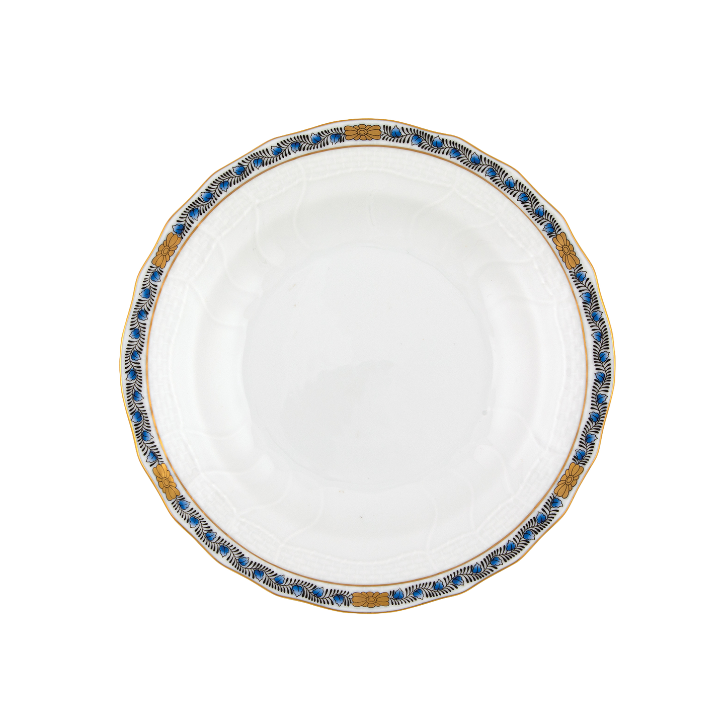 Herend Chinese Bouquet Garland Black Sapphire Dessert Plate | 8.25in