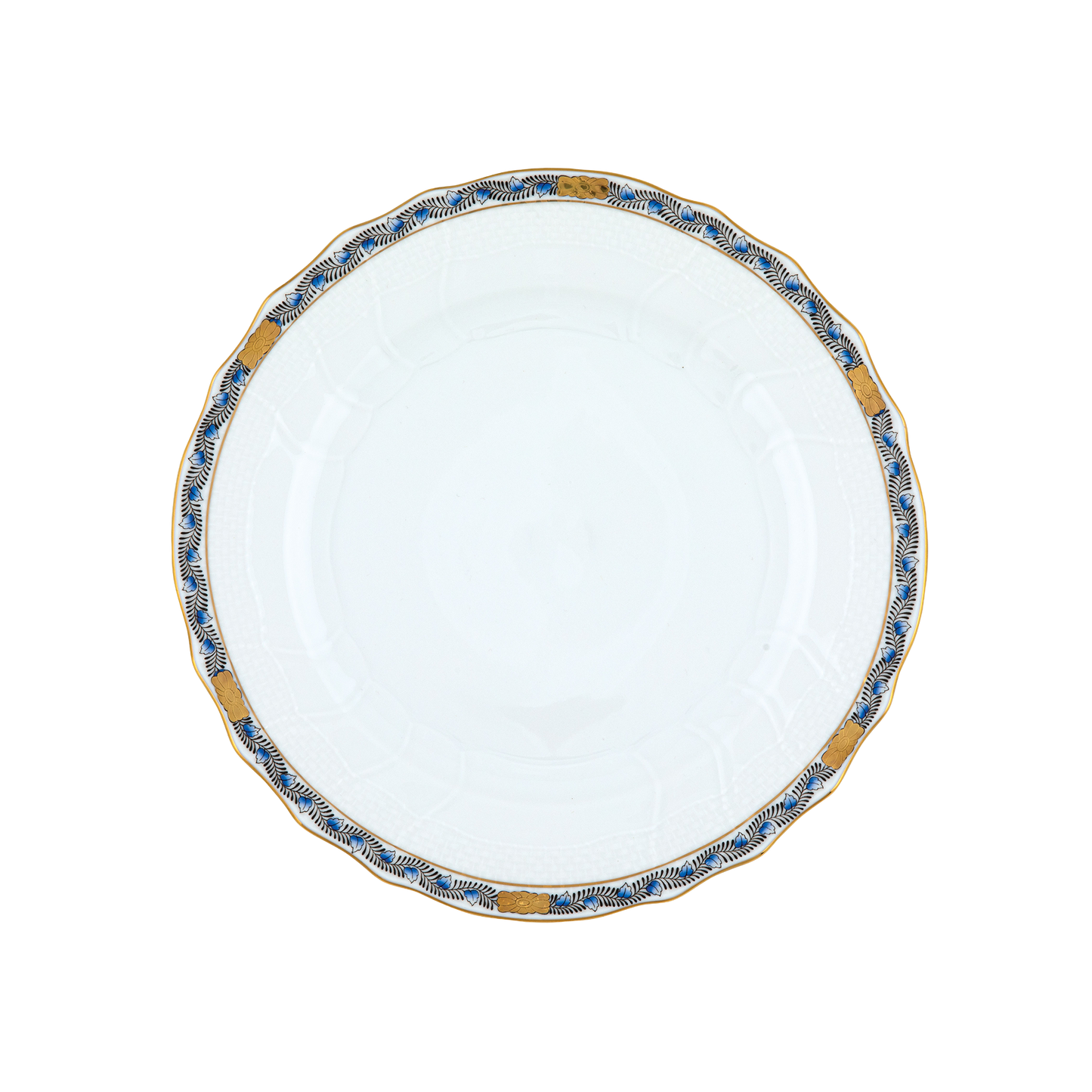 Herend Chinese Bouquet Garland Black Sapphire Dinner Plate | 10.5in