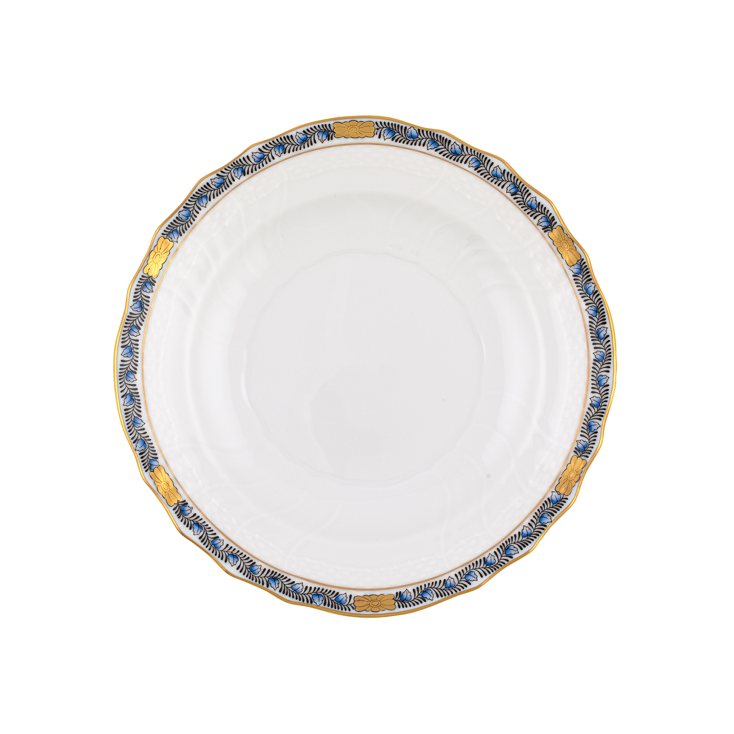 Herend Chinese Bouquet Garland Black Sapphire Salad Plate | 7.5in