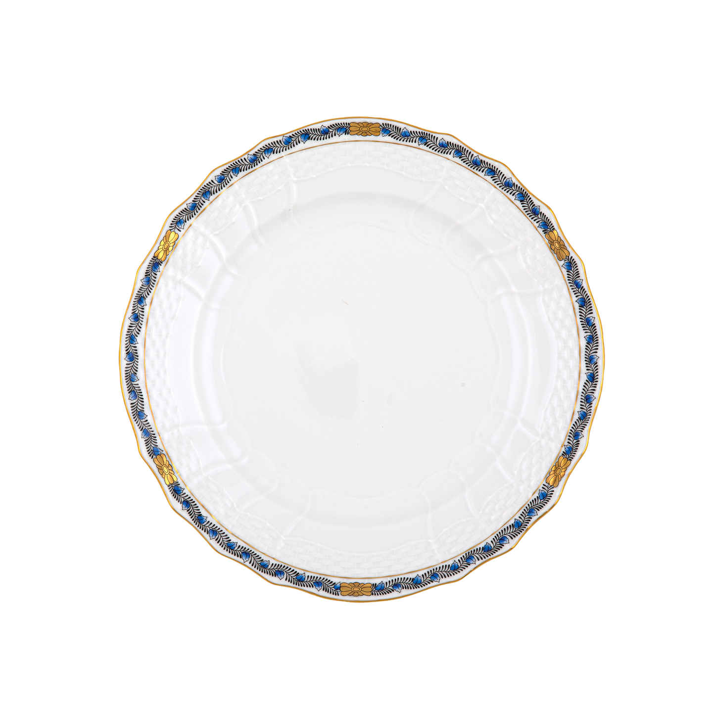 Herend Chinese Bouquet Garland Black Sapphire Service Plate | 11in