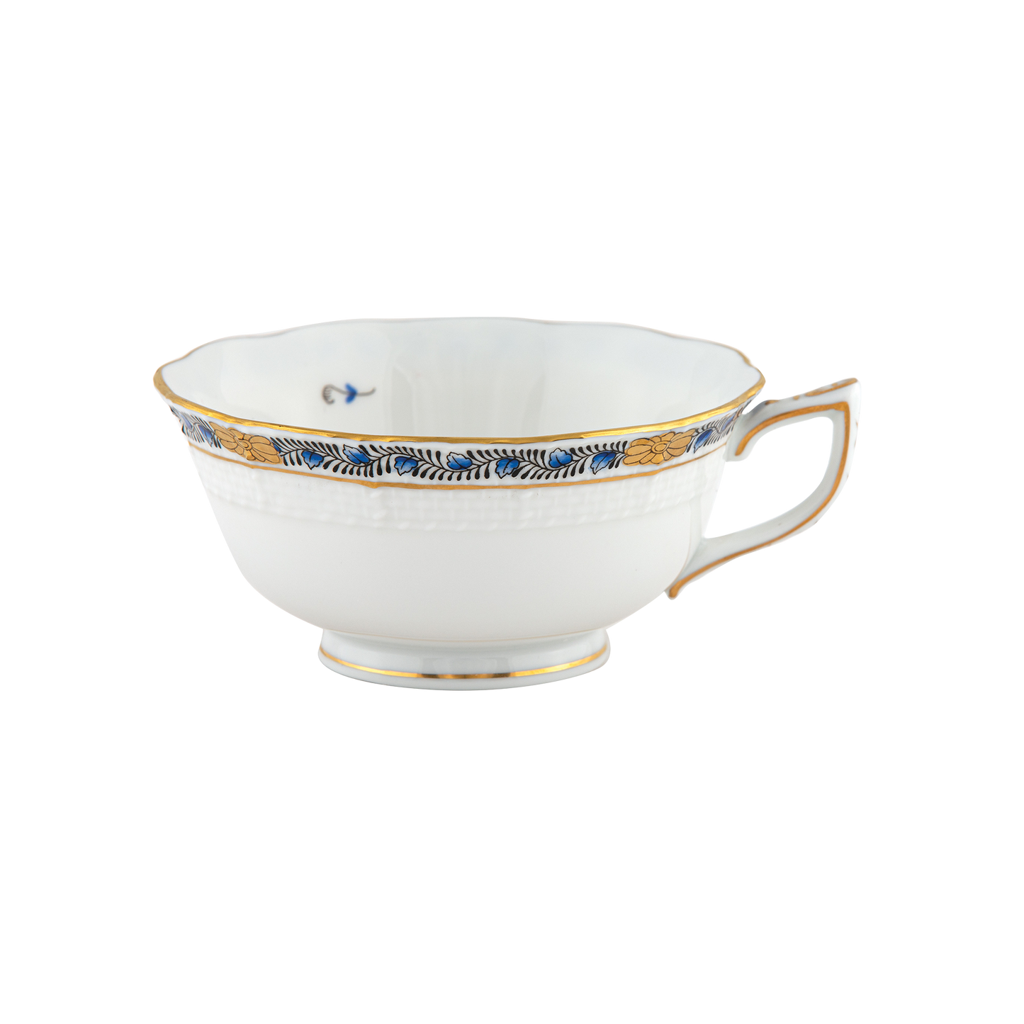 Herend Chinese Bouquet Garland Black Sapphire Tea Cup | 8oz