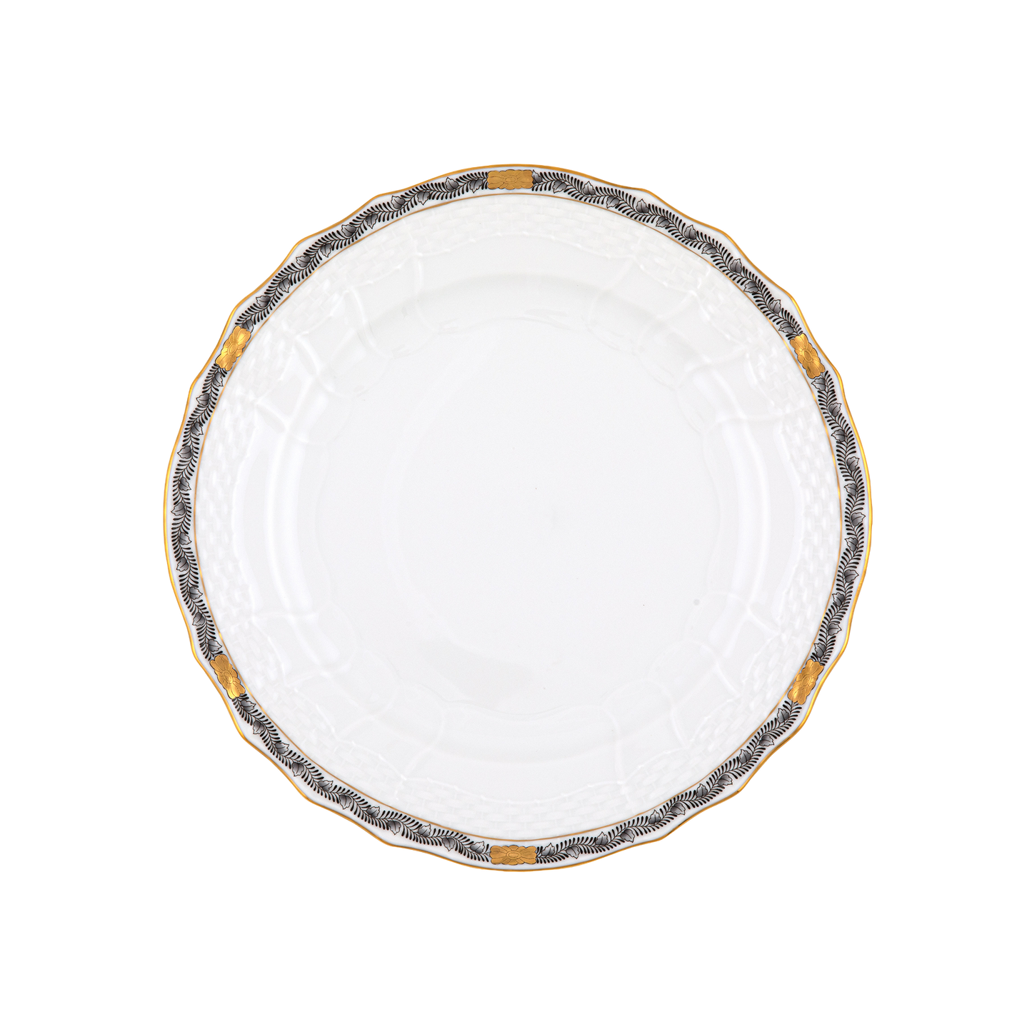 Herend Chinese Bouquet Garland Black Service Plate | 11in