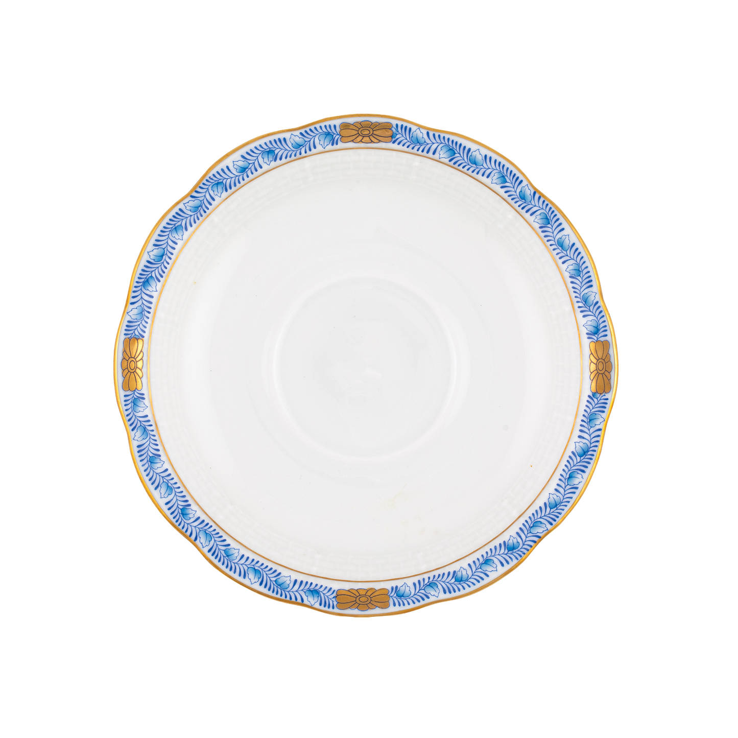 Herend Chinese Bouquet Garland Blue Tea Saucer | 6in