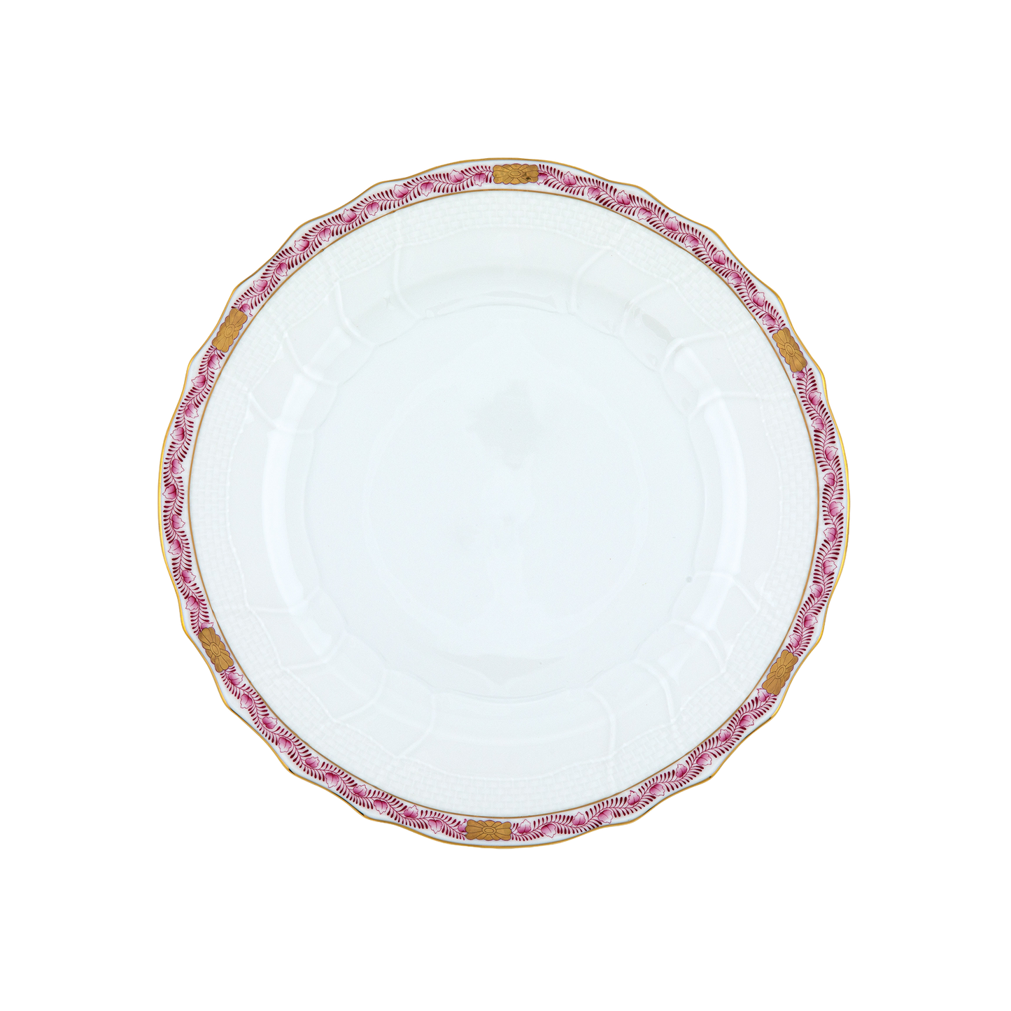 Herend Chinese Bouquet Garland Raspberry Dinner Plate | 10.5in