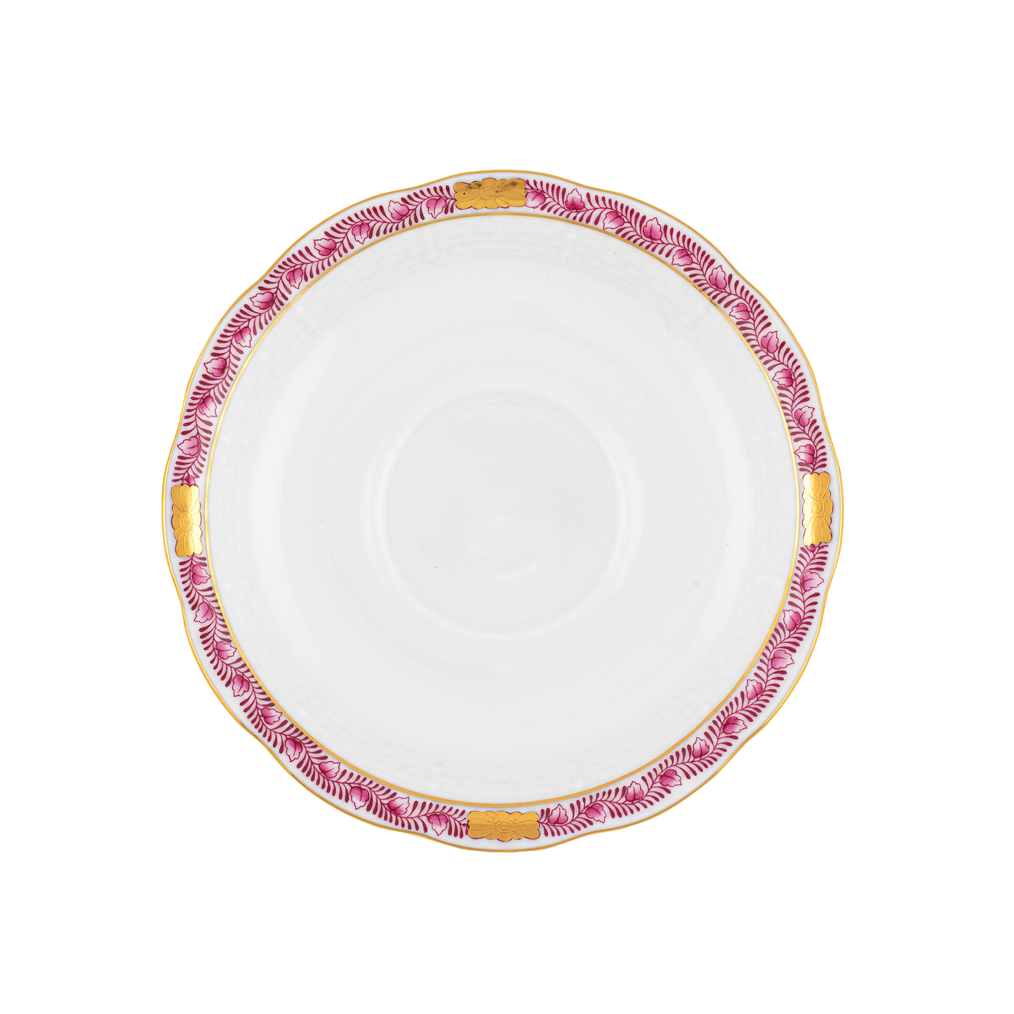 Herend Chinese Bouquet Garland Raspberry Tea Saucer | 6in
