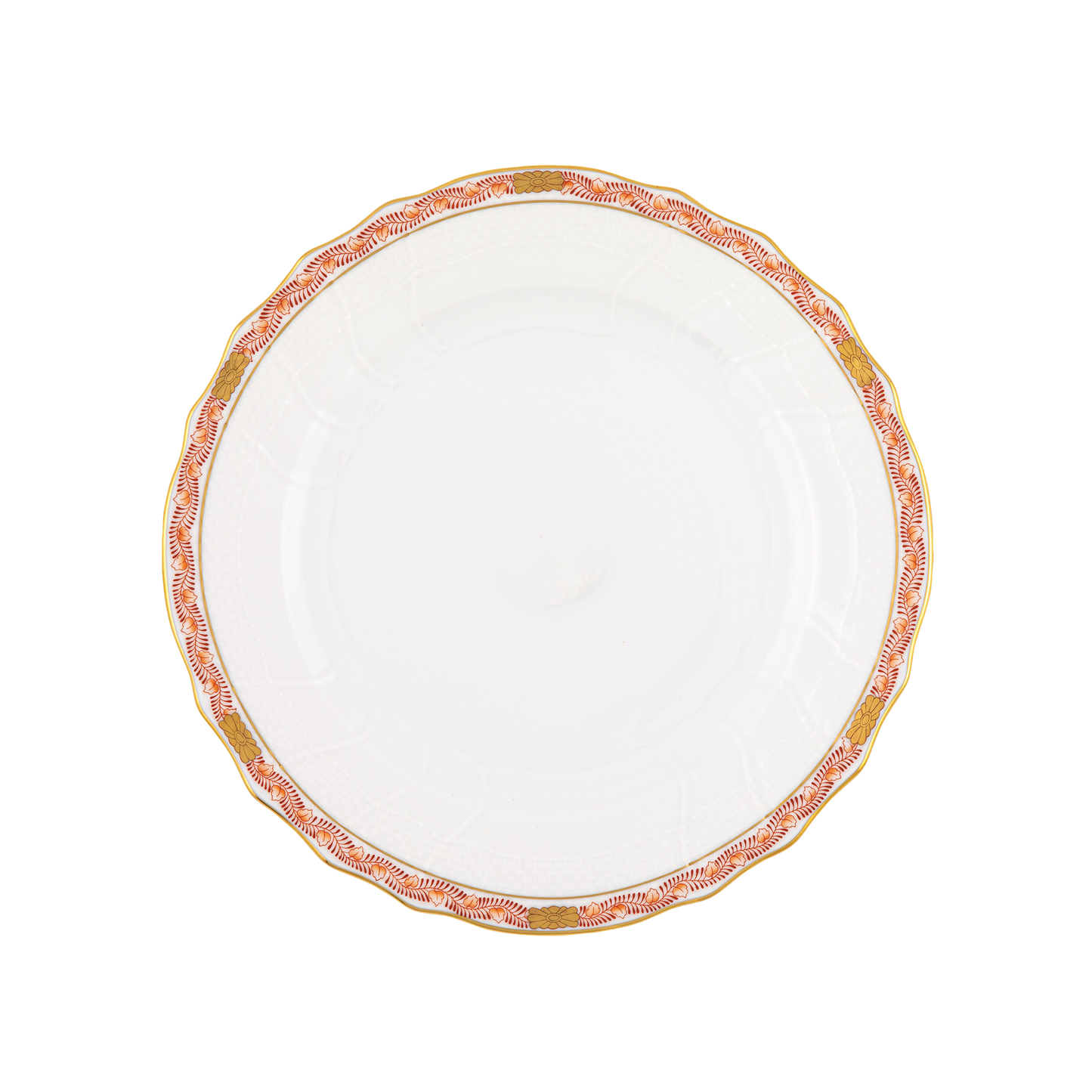 Herend Chinese Bouquet Garland Rust Dinner Plate | 10.5in