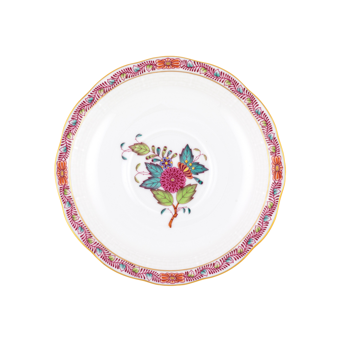 Herend Chinese Bouquet Multicolor Tea Saucer | 6in