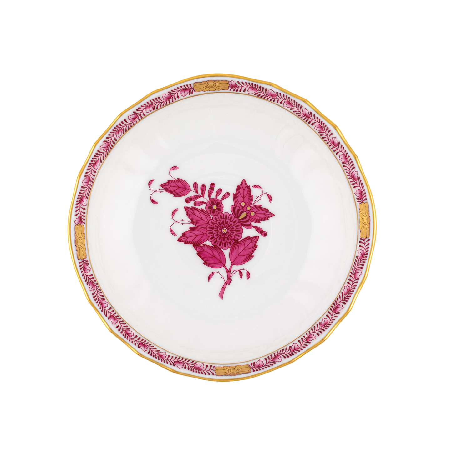 Herend Chinese Bouquet Raspberry Canton Saucer | 5.5in