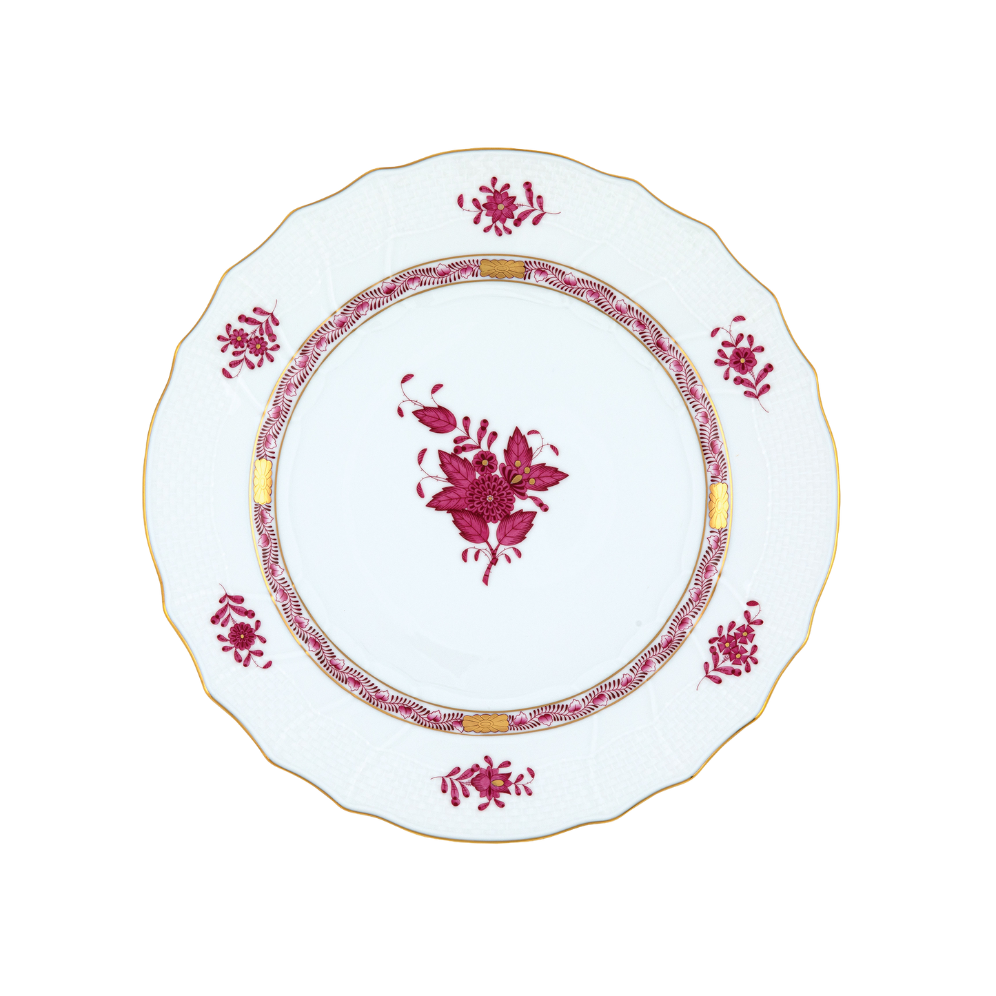 Herend Chinese Bouquet Raspberry Dinner Plate | 10.5in