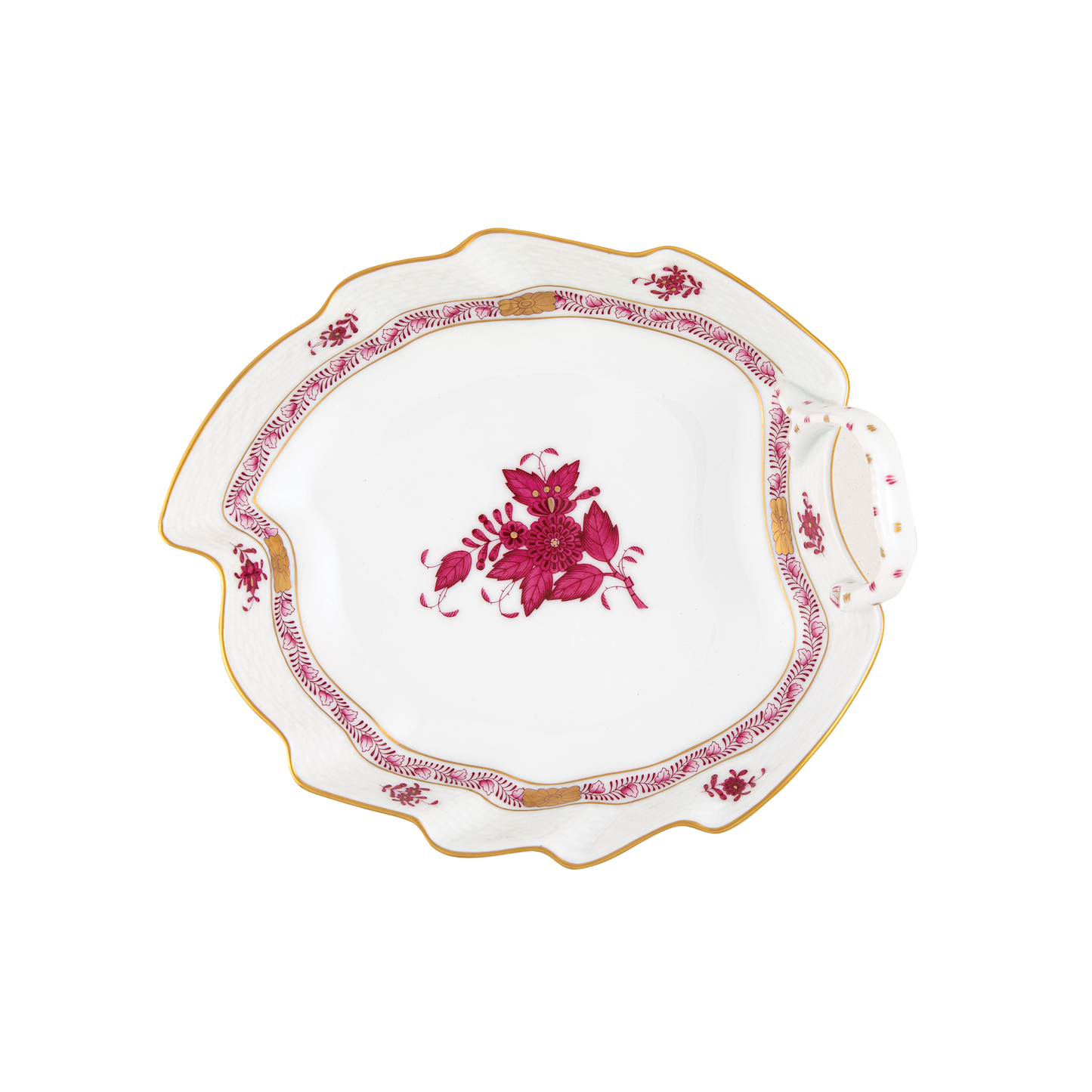 Herend Chinese Bouquet Raspberry Leaf Dish | 7.75in