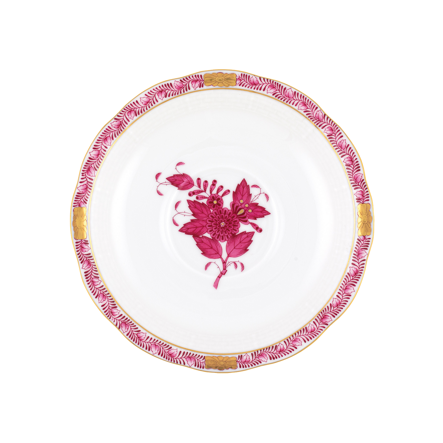 Herend Chinese Bouquet Raspberry Tea Saucer | 6in