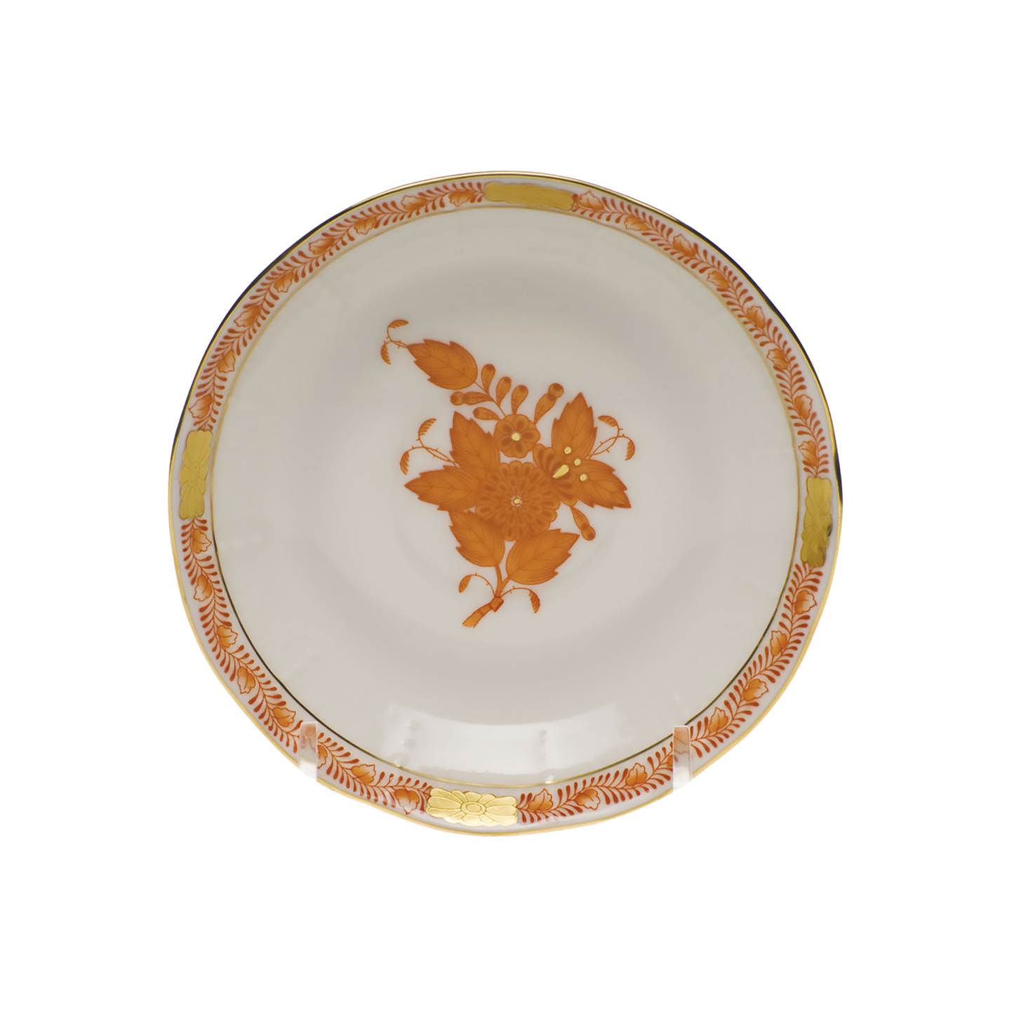Herend Chinese Bouquet Rust After Dinner Saucer | 4.5in