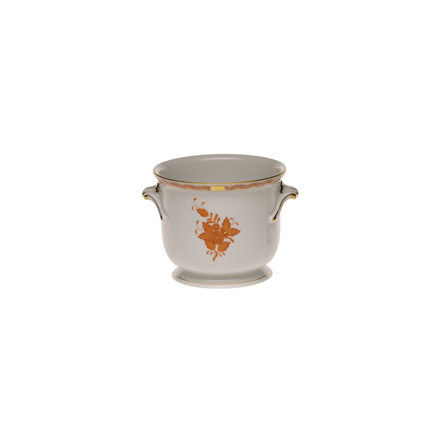 Herend Chinese Bouquet Rust Cachepot | 5.75x6.5in