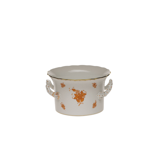 Herend Chinese Bouquet Rust Cachepot with Handles | 6.25x1in