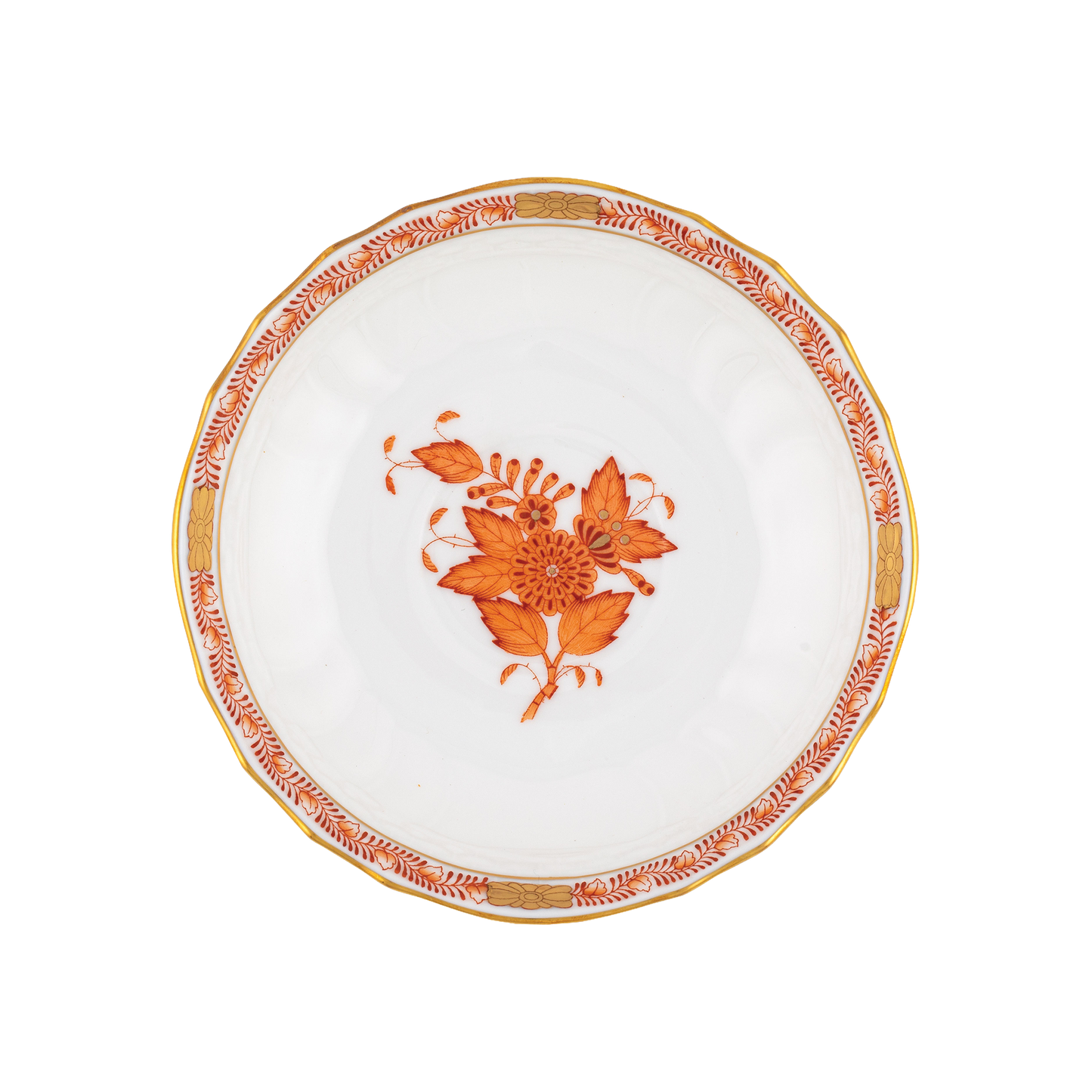 Herend Chinese Bouquet Rust Canton Saucer | 5.5in