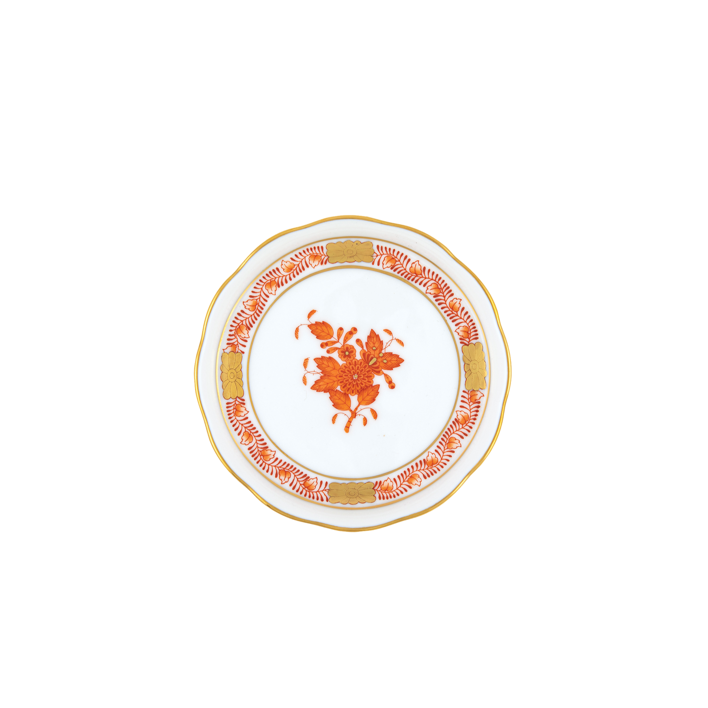 Herend Chinese Bouquet Rust Coaster | 4in