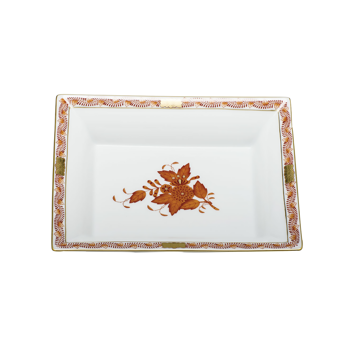 Herend Chinese Bouquet Rust Jewelry Tray