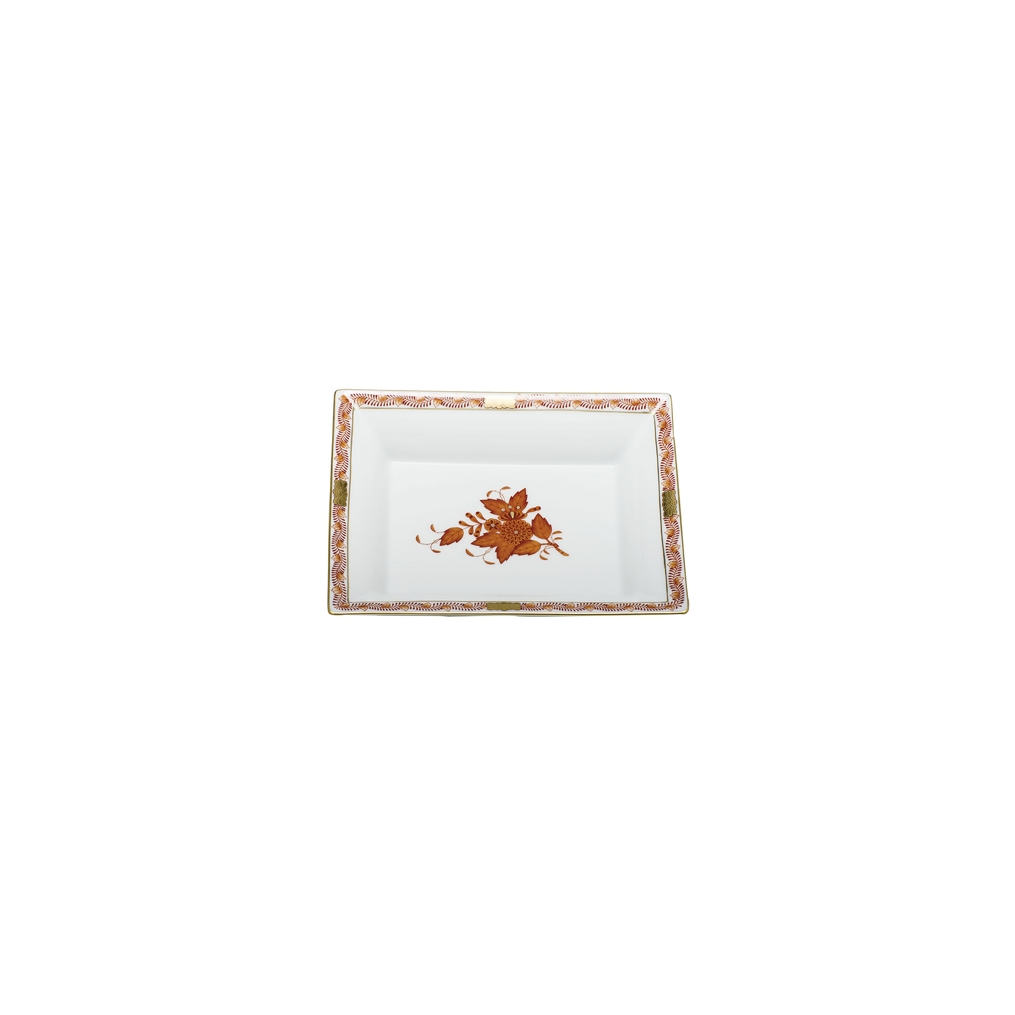 Herend Chinese Bouquet Rust Jewelry Tray
