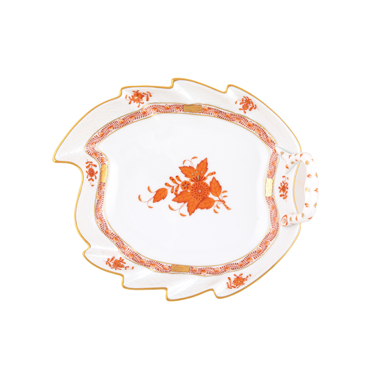 Herend Chinese Bouquet Rust Leaf Dish | 9.5in