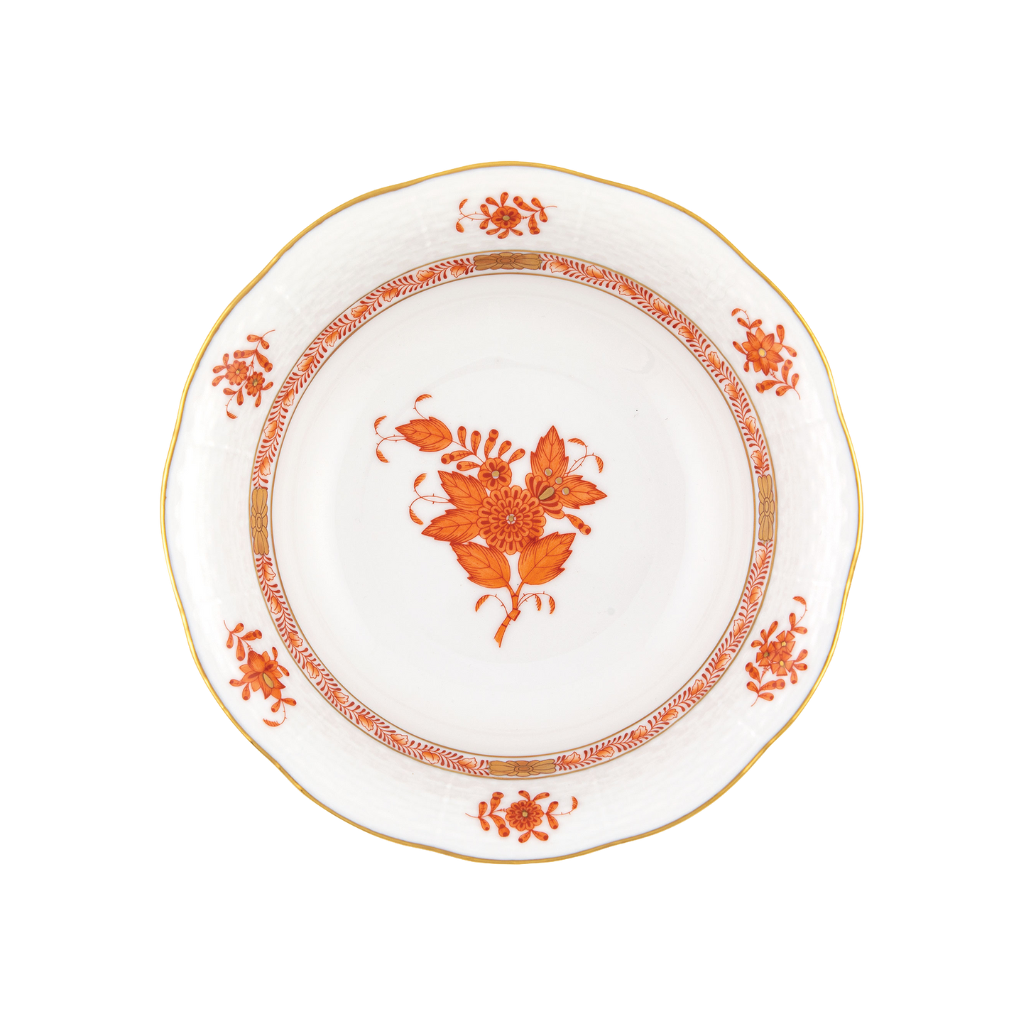 Herend Chinese Bouquet Rust Oatmeal Bowl | 6.5in