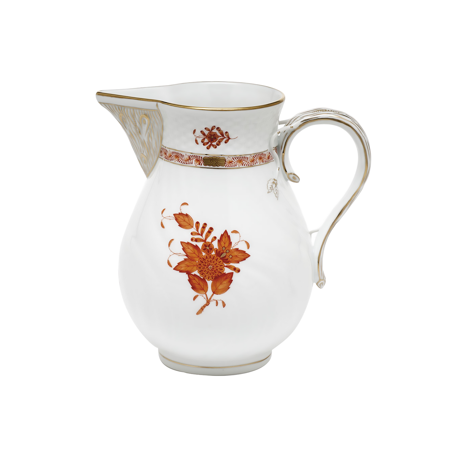 Herend Chinese Bouquet Rust Pitcher