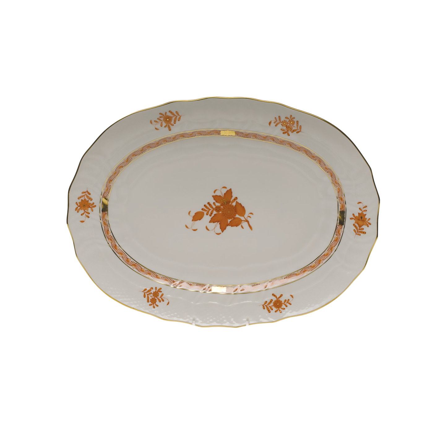 Herend Chinese Bouquet Rust Platter | 15x11.5in