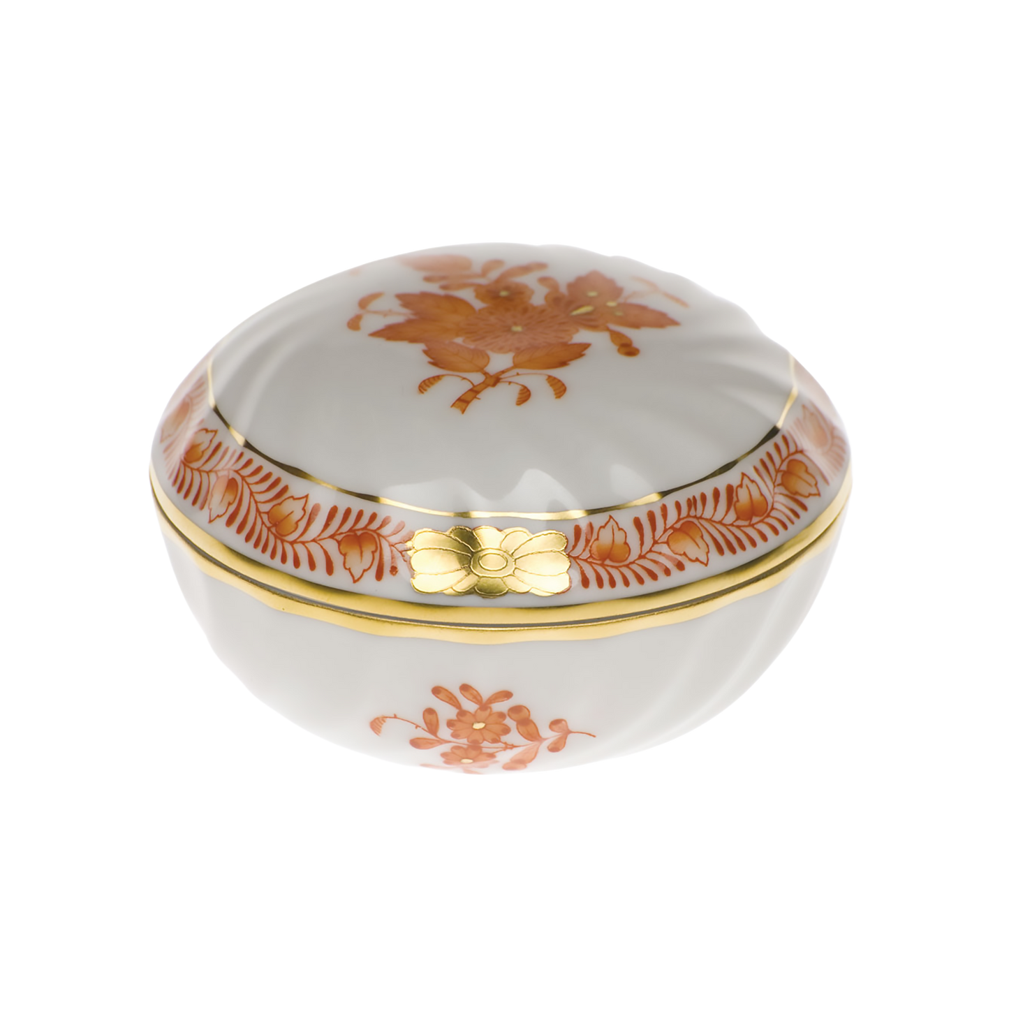 Herend Chinese Bouquet Rust Ring Box | 2.75in