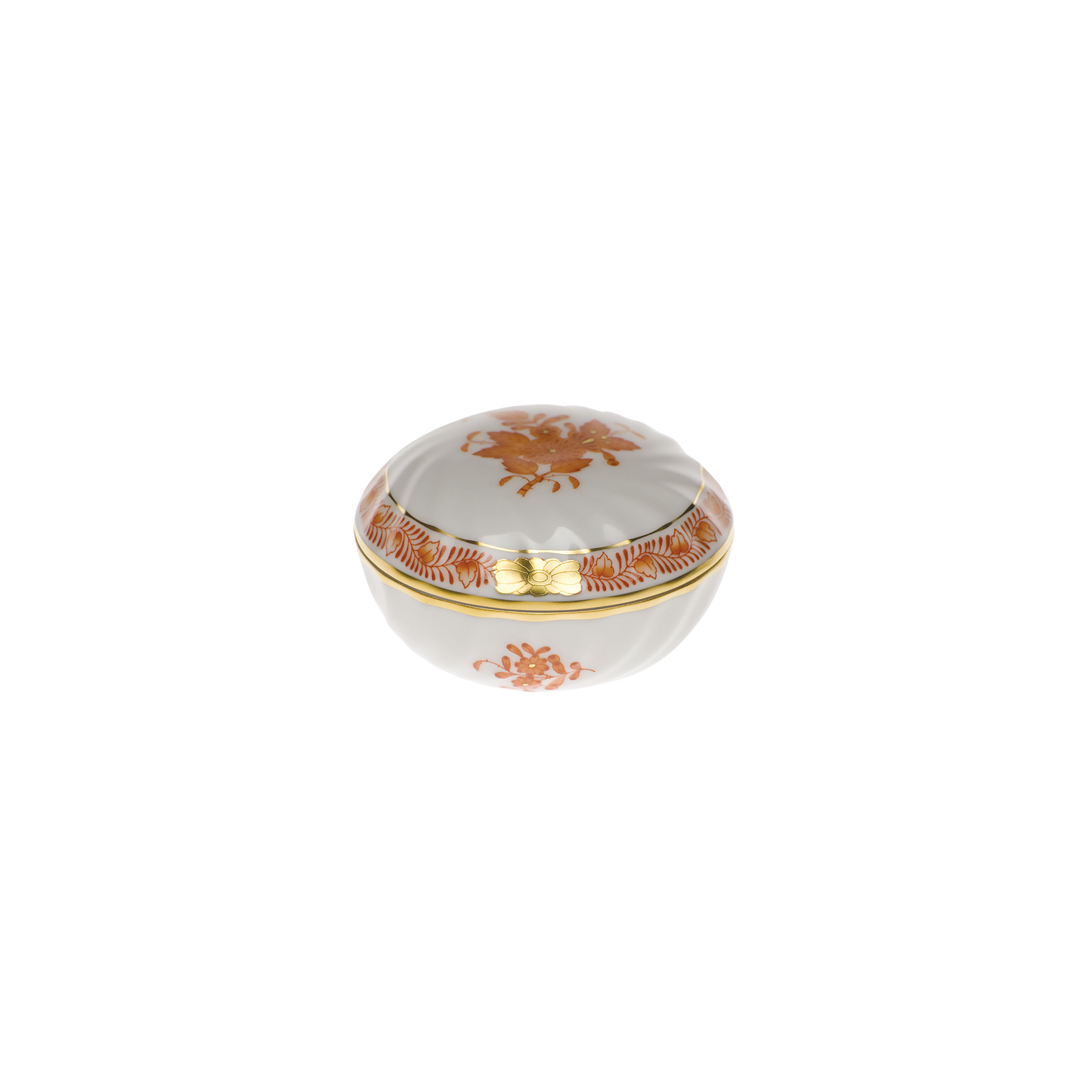 Herend Chinese Bouquet Rust Ring Box | 2.75in