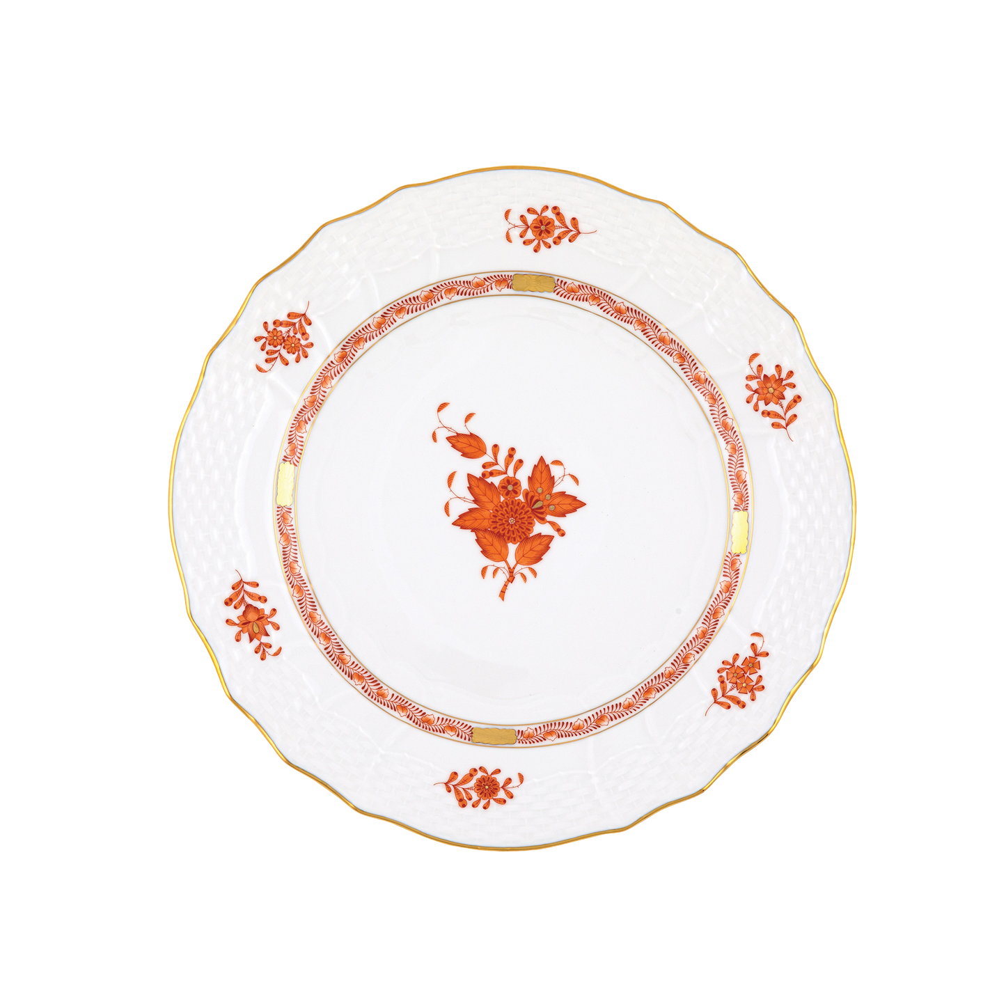 Herend Chinese Bouquet Rust Service Plate | 11in