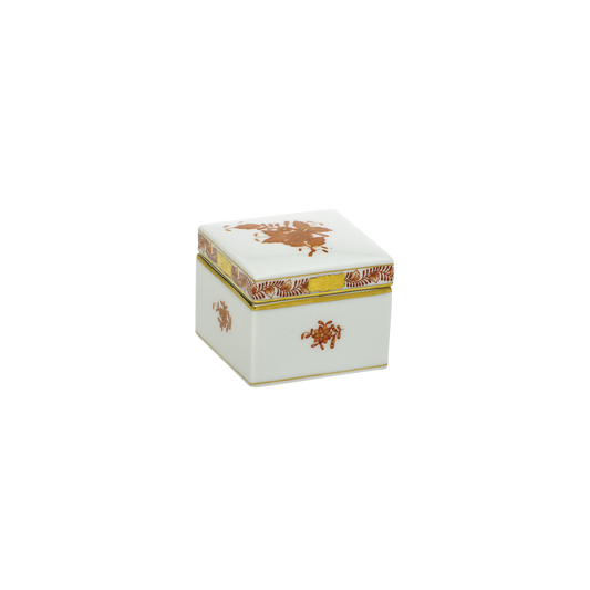 Herend Chinese Bouquet Rust Square Box