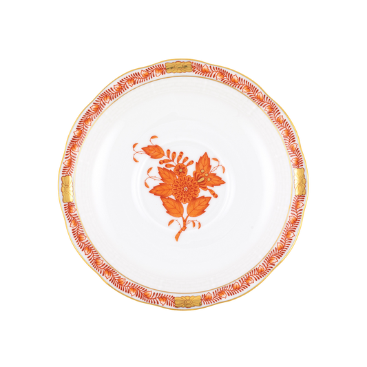 Herend Chinese Bouquet Rust Tea Saucer | 6in