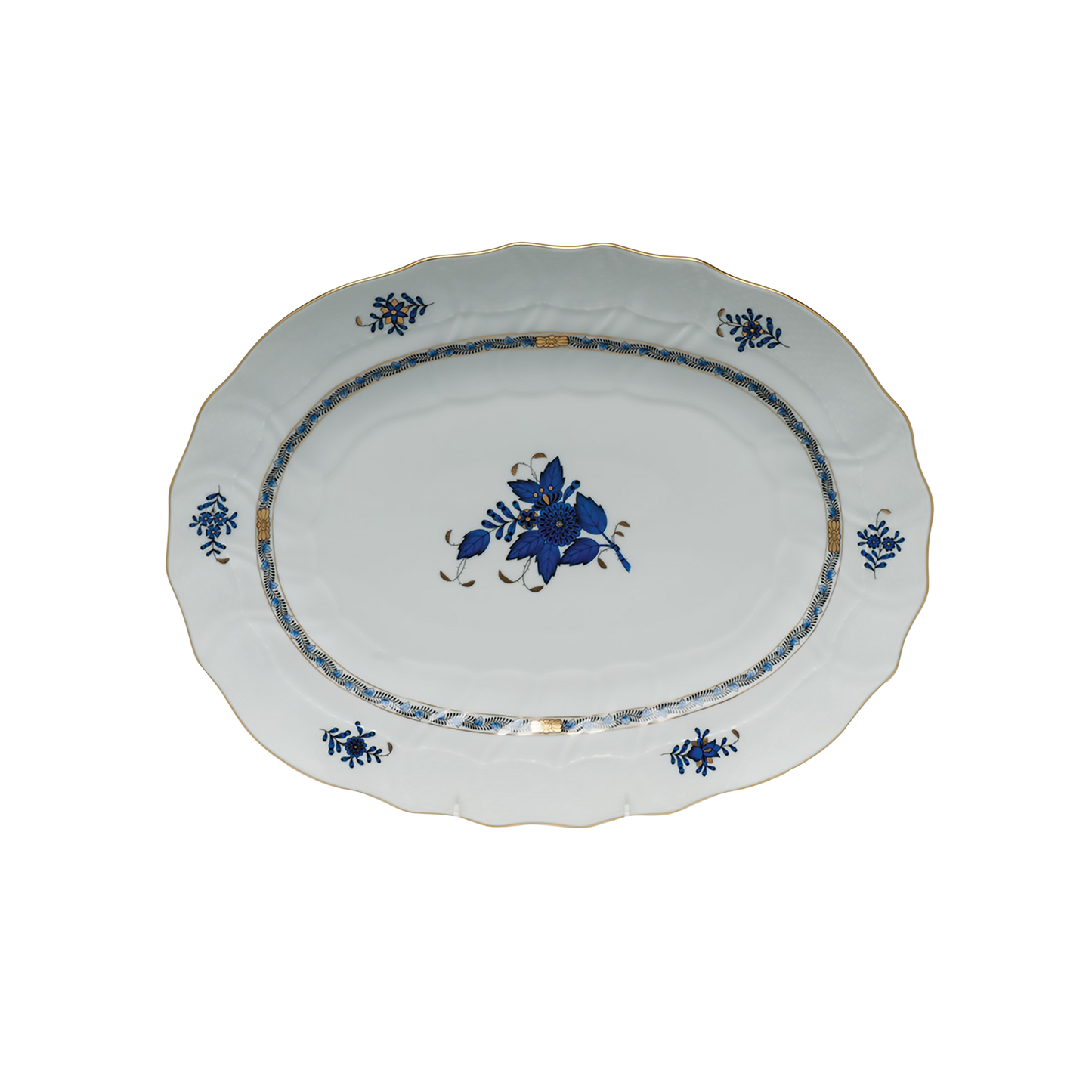 Herend Chinese Bouquet Black Sapphire Platter | 17in